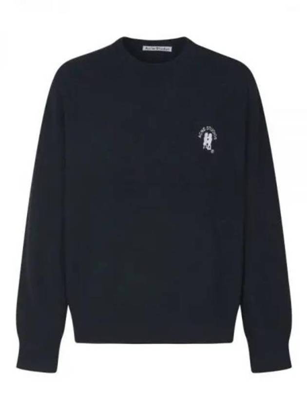 Embroidered Logo Jumper Knit Top Navy - ACNE STUDIOS - BALAAN 2