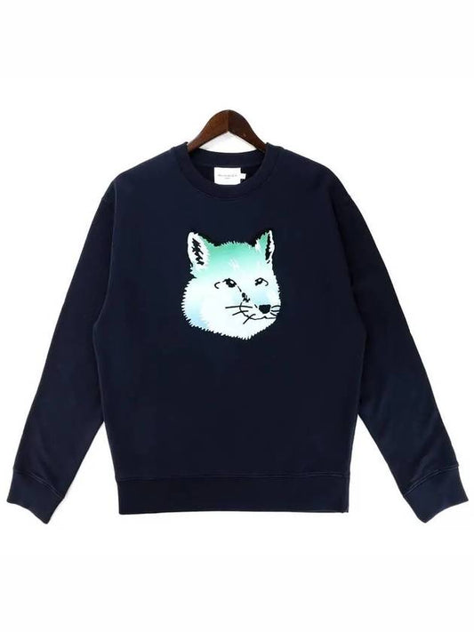 Men s Fox Head Relax Sweatshirt KM00305KM0001 NAVY 271971 - MAISON KITSUNE - BALAAN 1