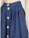 Pleated Denim Skirt Blue - GUCCI - BALAAN 5