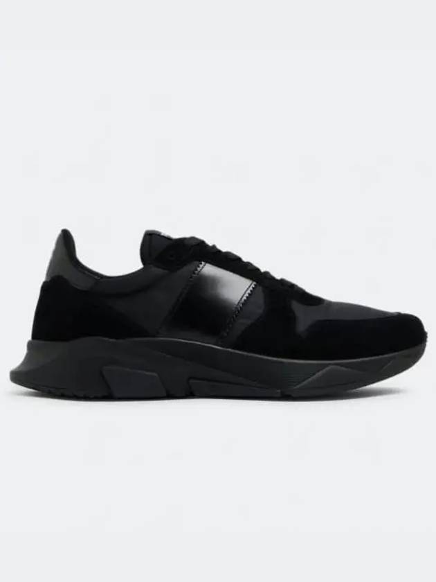 Suede Nylon Low Top Sneakers Black - TOM FORD - BALAAN 2