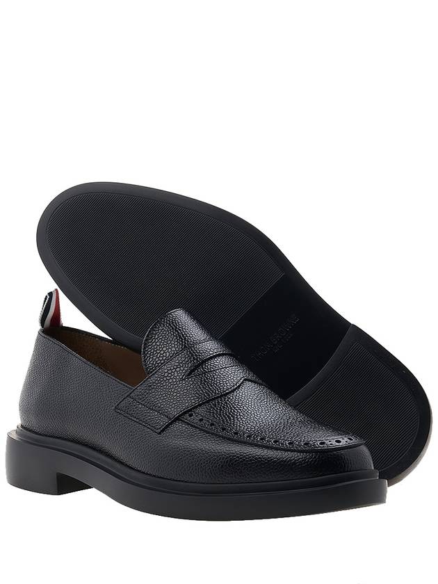 Pebble Grain Rubber Sole Penny Loafer Black - THOM BROWNE - BALAAN 6