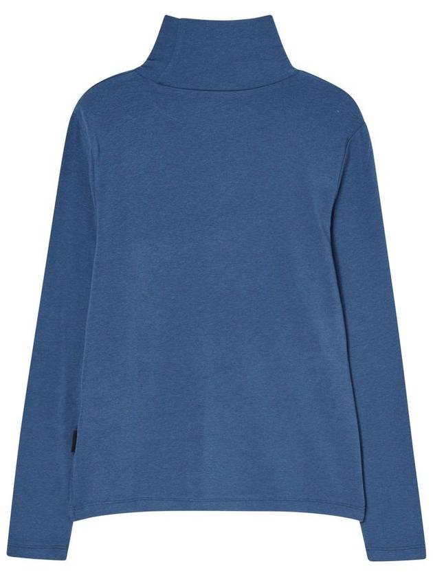 Tencel Turtle Neck T Shirt Blue - THE GREEN LAB - BALAAN 6