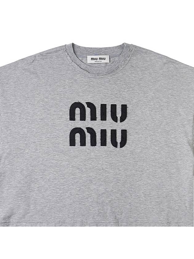 embroidered logo crop t-shirt MJN445 12YZ F0031 - MIU MIU - BALAAN 4