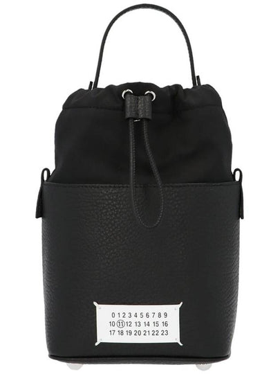 5AC Number Logo Texture Leather Bucket Bag Black - MAISON MARGIELA - BALAAN 2