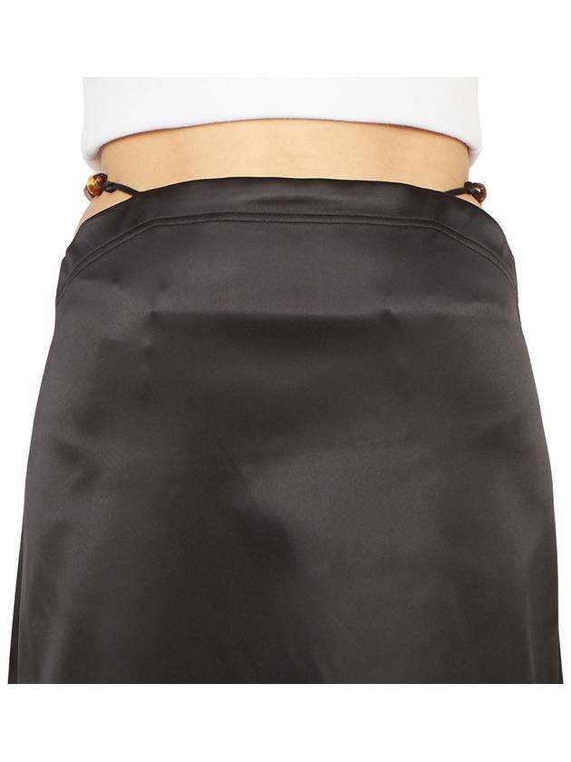 Double Satin Maxi H-Line Skirt Black - GANNI - BALAAN 9