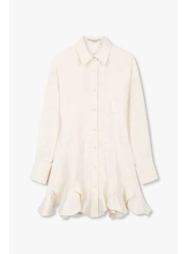 STELLA McCARTNEY Ruffled Hem Crinkle Dress White - STELLA MCCARTNEY - BALAAN 1