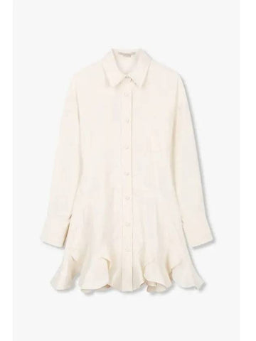 STELLA McCARTNEY Ruffled Hem Crinkle Dress White - STELLA MCCARTNEY - BALAAN 1