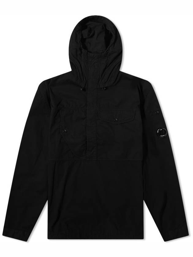 Men's Lens Wappen Hooded Anorak Black - CP COMPANY - BALAAN 1