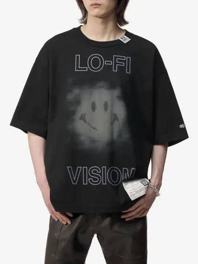 Graphic Print Cotton Short Sleeve T-Shirt Black - MAISON MIHARA YASUHIRO - BALAAN 2