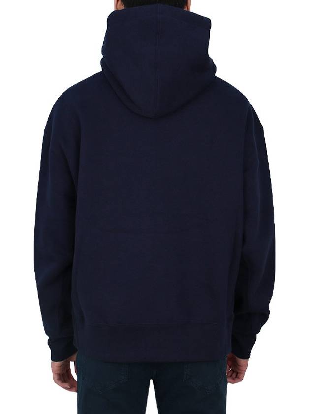 Label Hoodie Navy - AMI - BALAAN 5