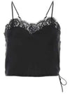 Silk Satin Lingerie Sleeveless Black - SAINT LAURENT - BALAAN 2