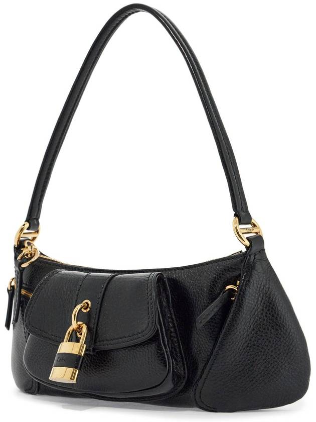 medium black leather bag with padlock closure - CHLOE - BALAAN 3