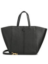 McGraw Carryall Double T Leather Tote Bag Black - TORY BURCH - BALAAN 2