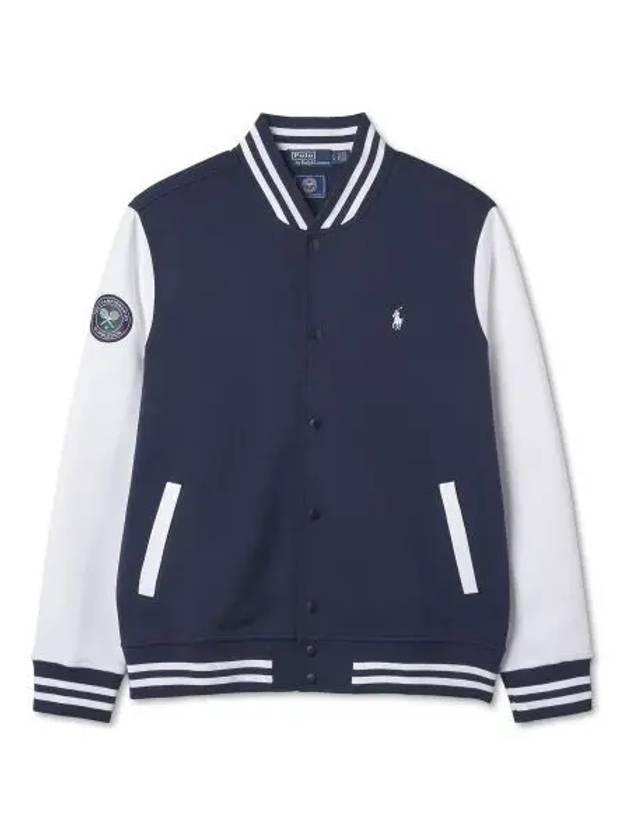 Wimbledon double knit baseball jacket navy - POLO RALPH LAUREN - BALAAN 1