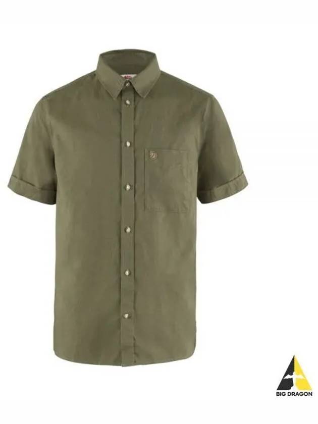 Men s OVIK Travel Shirt Short Sleeve Green 87039620 SS M - FJALL RAVEN - BALAAN 1