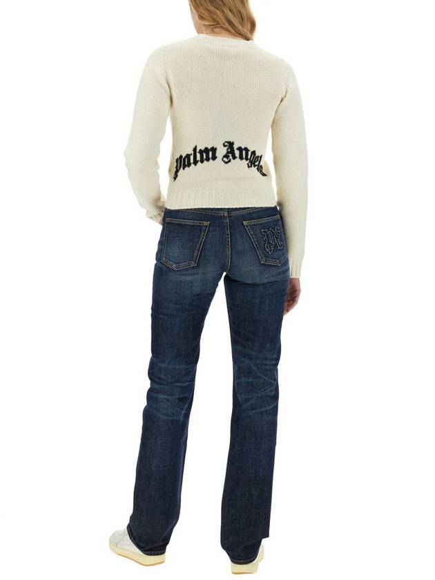 23 FW Logo Embroidery Sweater PWHE051C99KNI0010310 - PALM ANGELS - BALAAN 3