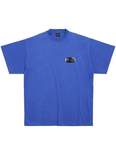 Gaffer Political Campaign Short Sleeve T-Shirt Blue - BALENCIAGA - BALAAN 2