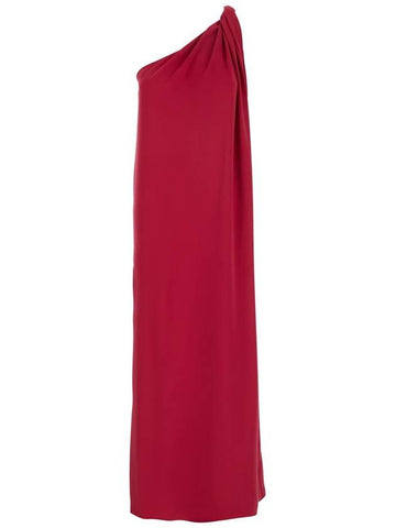 Red One-Shoulder Long Dress In Tech Fabric Woman - P.A.R.O.S.H. - BALAAN 1