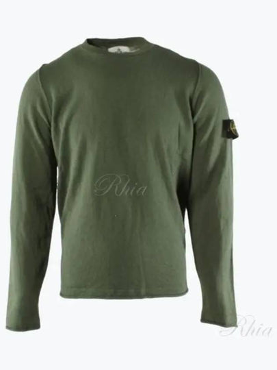 Compass Badge Ribbed Cotton Knit Top Dark Green - STONE ISLAND - BALAAN 2