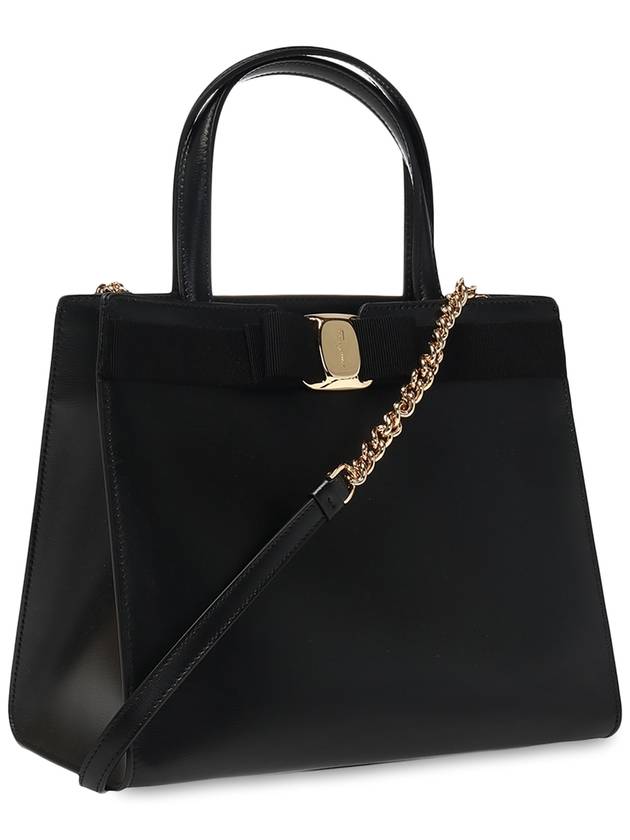 FERRAGAMO Leather Shoulder Bag, Women's, Black - SALVATORE FERRAGAMO - BALAAN 4