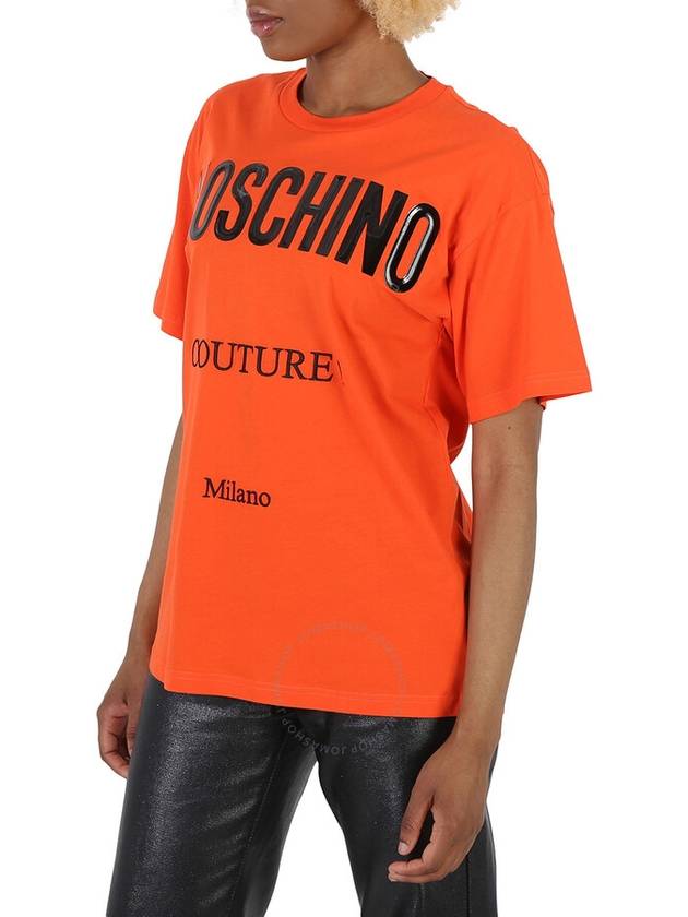 Moschino Orange Cotton Logo Print T-Shirt, Size XX-Small - MOSCHINO - BALAAN 2