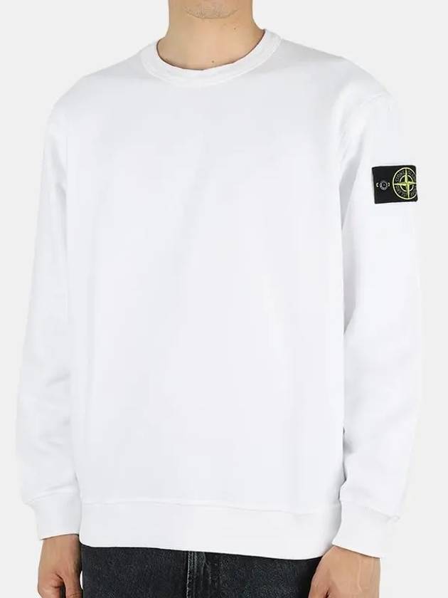 Wappen Patch Crew Neck Cotton Sweatshirt White - STONE ISLAND - BALAAN 3