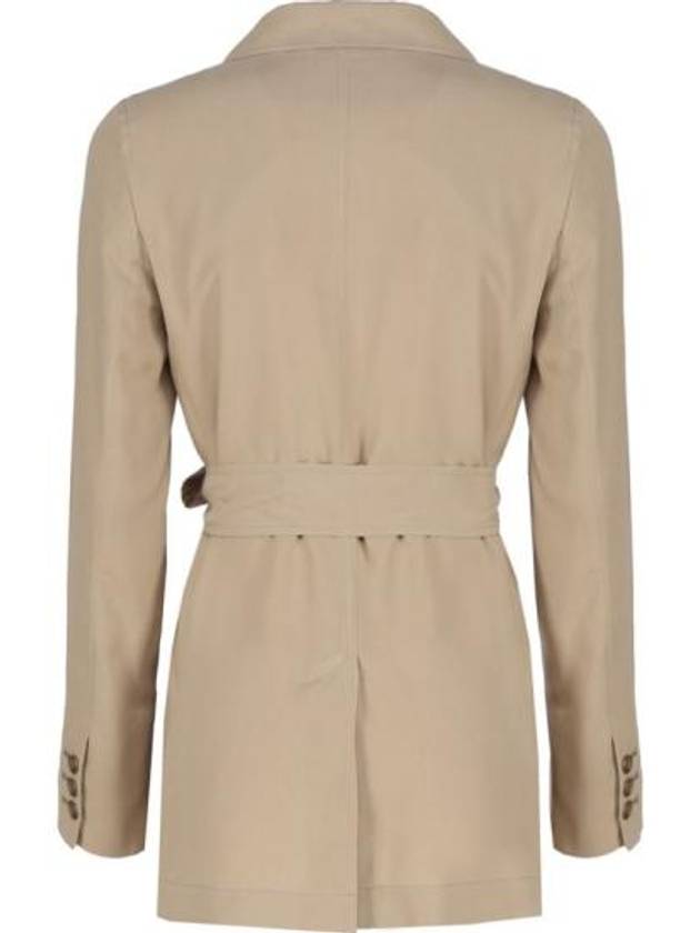 Fleur Flap Pocket Twist Detail Silk Jacket Beige - MAX MARA - BALAAN 3