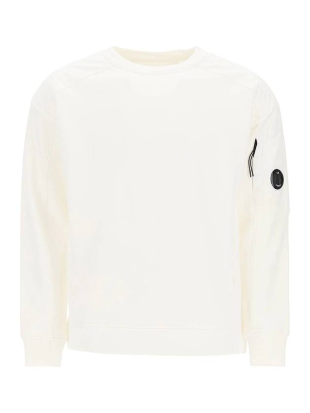 Lens Epaulette Nylon Mix Sweatshirt White - CP COMPANY - BALAAN 1