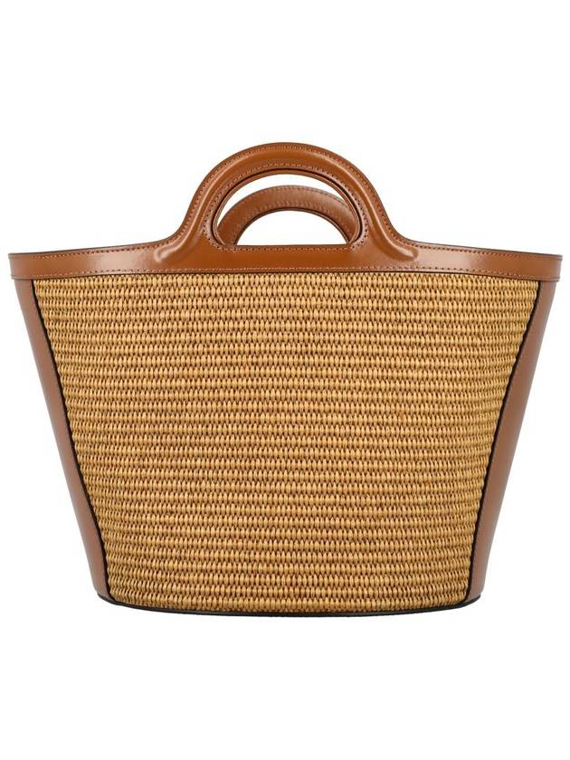 Leather Raffia Tropicalia Tote Bag Rosiena - MARNI - BALAAN 5