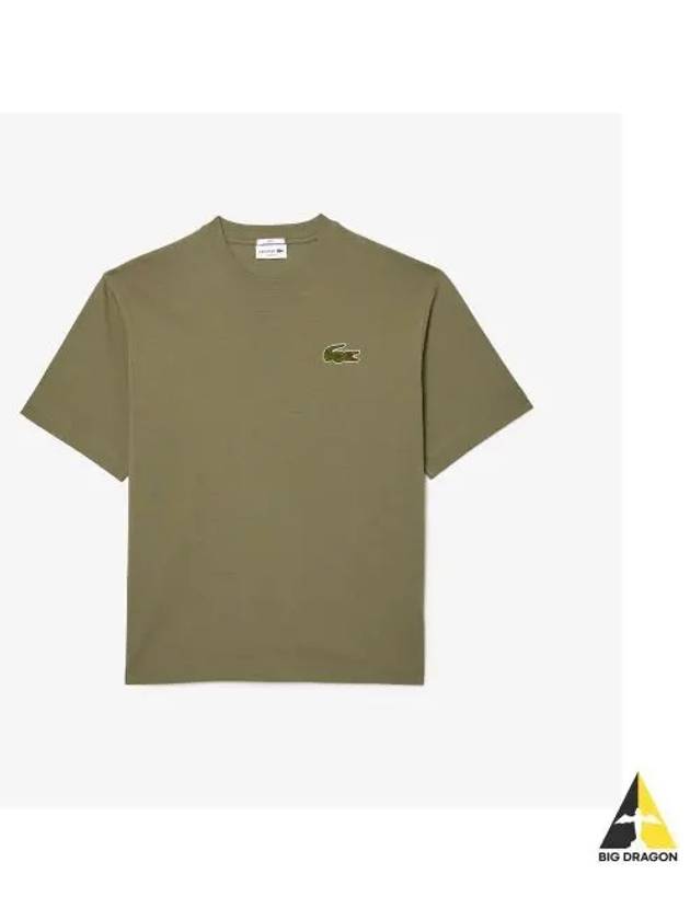 Bookle Big Croc Short Sleeve T Shirt Khaki - LACOSTE - BALAAN 1