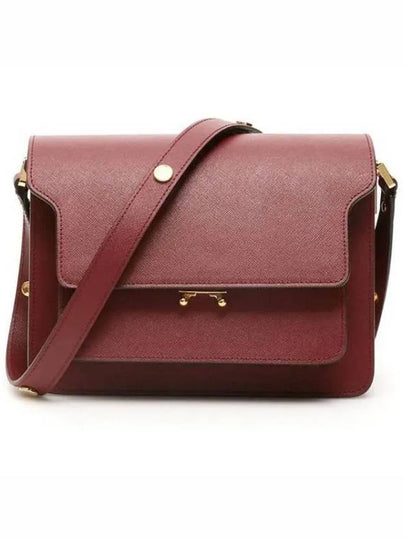 Saffiano Trunk Medium Shoulder Bag Burgundy - MARNI - BALAAN 2