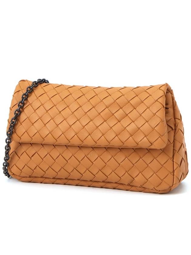 Intrecciato Nappa Chain Mini Shoulder Bag Orange - BOTTEGA VENETA - BALAAN 3