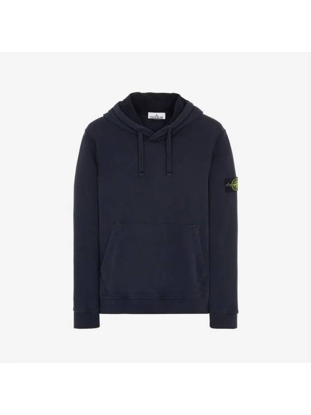 Wappen Patch Cotton Fleece Hoodie Navy - STONE ISLAND - BALAAN 2