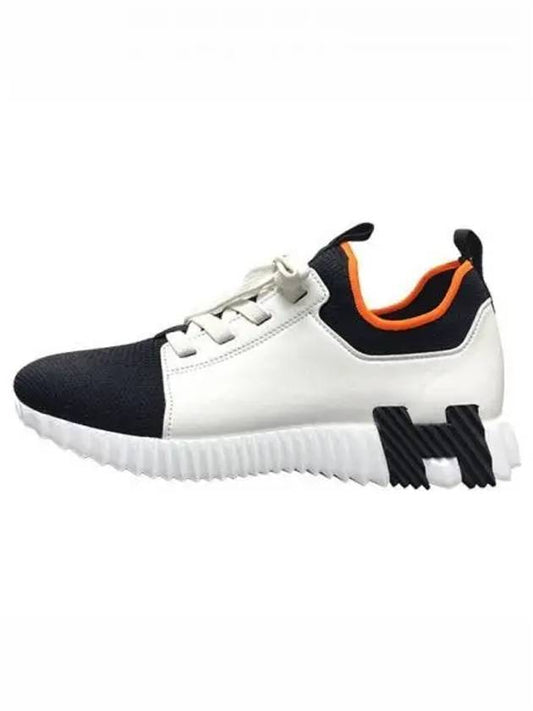 H212918Z H11 Depart Knit Sneakers Noir Blanc Men s Shoes TEO 271708 - HERMES - BALAAN 1