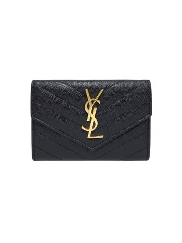 414404 Envelope gold monogram card and business holder - SAINT LAURENT - BALAAN 1