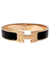 Clic H Bracelet Rose Gold Noir - HERMES - BALAAN 2