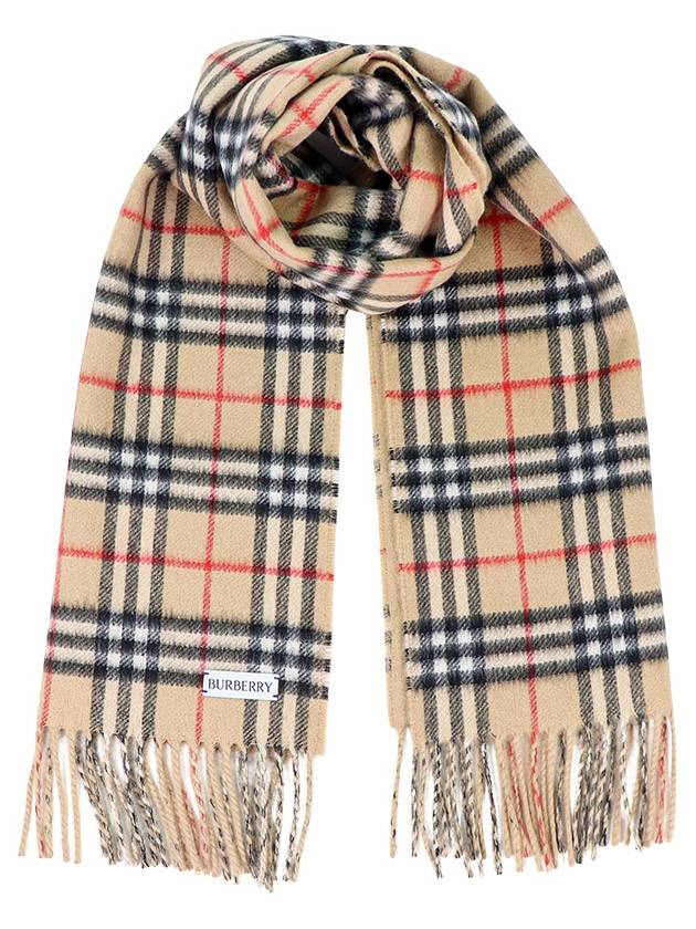 Check Cashmere Scarf Beige - BURBERRY - BALAAN 2