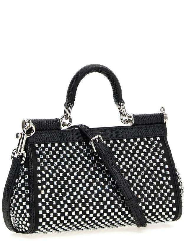 Sicily Crystal Small Tote Bag Black - DOLCE&GABBANA - BALAAN 3