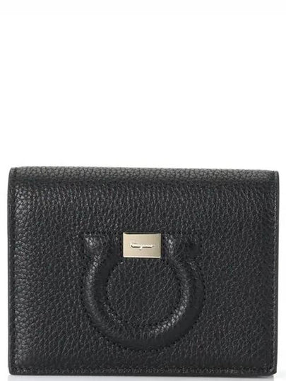 Gancini Logo Half Wallet Black - SALVATORE FERRAGAMO - BALAAN 2