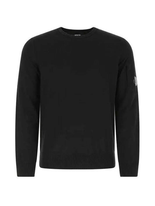 Men's Lens Wappen Cotton Sweatshirt Black - CP COMPANY - BALAAN.