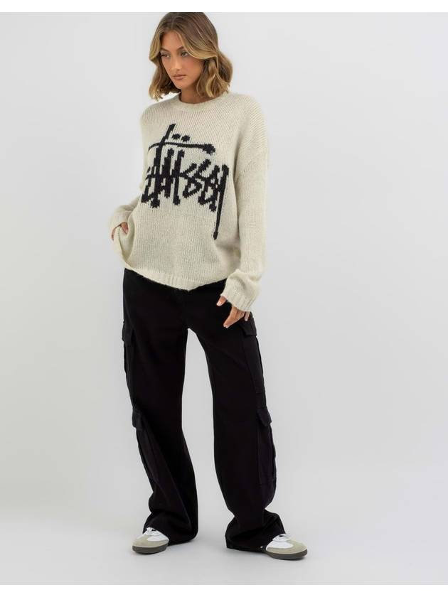 AU Australia ST1M0289 Smooth Graffiti Knit Sweater Cream WOMENS - STUSSY - BALAAN 2