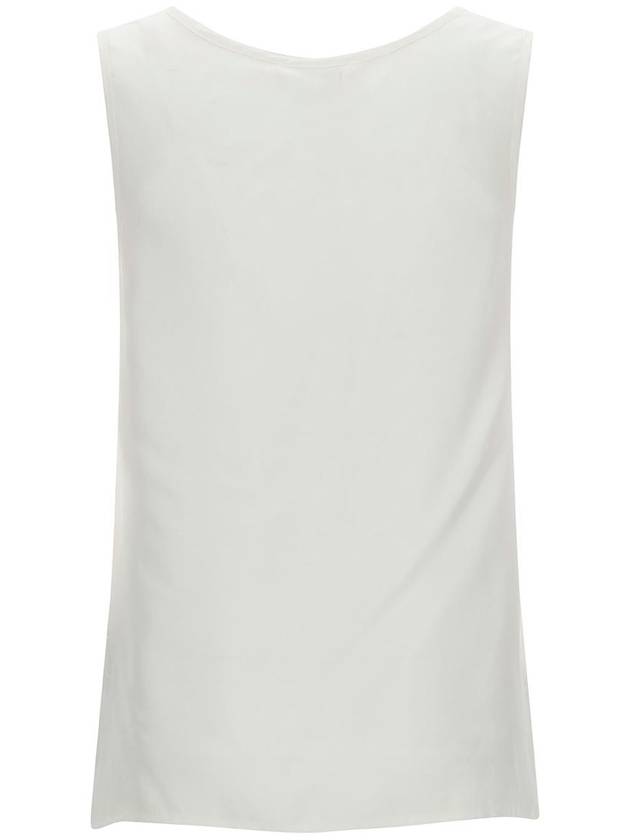 White Tank Top With Plunging U Neckline In Polyamide Woman - P.A.R.O.S.H. - BALAAN 2