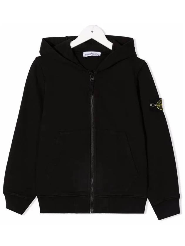 Kids Waffen Hooded Zip Up Jacket Black 751660740 V0029 - STONE ISLAND - BALAAN 2