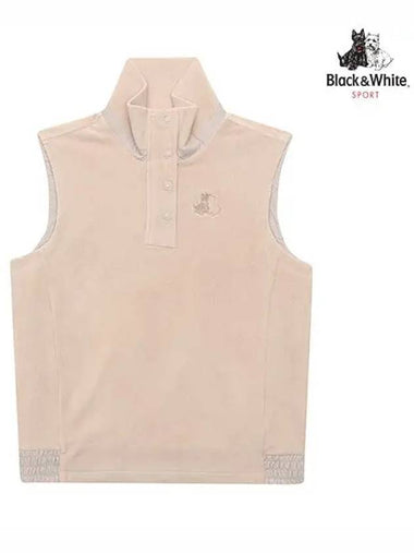 Placket Point Fleece Vest 9803LXHPBEIGE - BLACK&WHITE - BALAAN 1