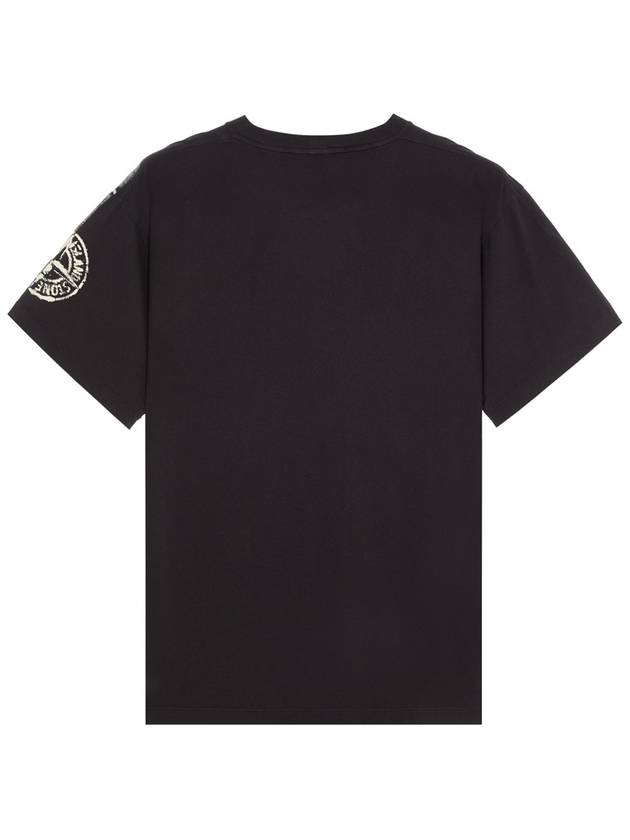 Compass Logo Round Short Sleeve T-Shirt Black - STONE ISLAND - BALAAN 3