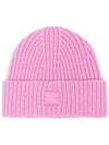 Kids Face Patch Wool Beanie Bubble Pink D40006 BP5 - ACNE STUDIOS - BALAAN 2