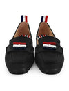 Women's Pebble Grain Leather Flexible Leather Sole 3 Bow Loafer Black - THOM BROWNE - BALAAN 4