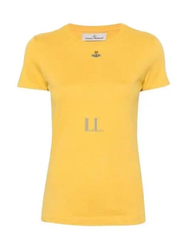 Embroided ORB Peru Short Sleeve T-Shirt Yellow - VIVIENNE WESTWOOD - BALAAN 2