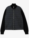 Padded Wool Cashmere Zip-Up Cardigan Black - MONCLER - BALAAN 3