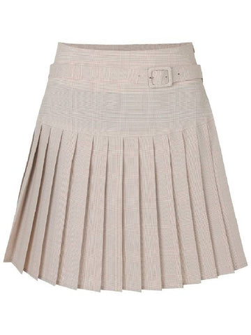 STACEY BELTED PLEATED SKIRTBeige Pink - PLAYBOO - BALAAN 1